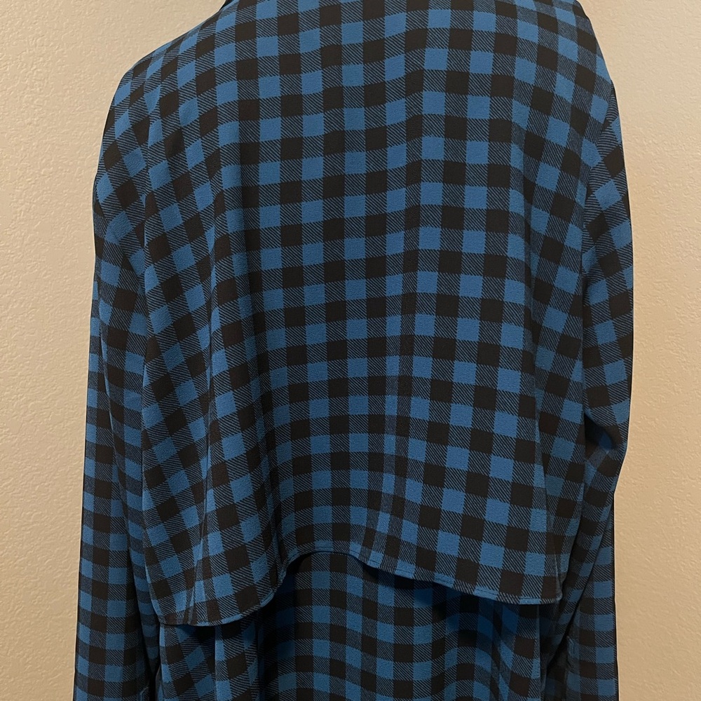 J. JILL Women’s Blue/ Black Checkered Classic Button Up Shirt Dress Size M - Picture 8 of 15